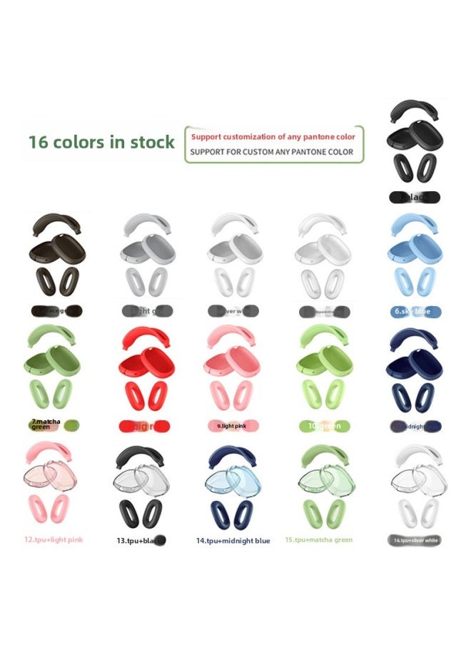Generic - Suitable For Apple Headphone Case Airpods Max Protective Case Head-Mounted Earphone Case Silicone Protective Cover Case-Color:Max Transparent Midnight Blue 3-piece Set (TPU Shell Set * 1 Pair Of Head Beam Set * 1 Ear Pad Set * 1 Pair)-Applicable Model:AirPodsMax - Image 1