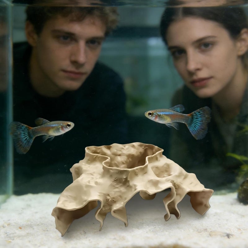 Aquarium Shrimp Tunnel - Realistic Stable Shelter Hiding Decorations | Aquarium Underground Cave | for Beginners Feeding Hiding Resting Fishing Rest Home Betta Aquatic - Image 3