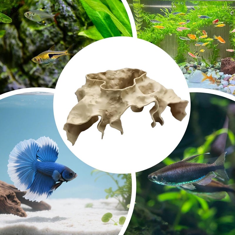 Aquarium Shrimp Tunnel - Realistic Stable Shelter Hiding Decorations | Aquarium Underground Cave | for Beginners Feeding Hiding Resting Fishing Rest Home Betta Aquatic - Image 4