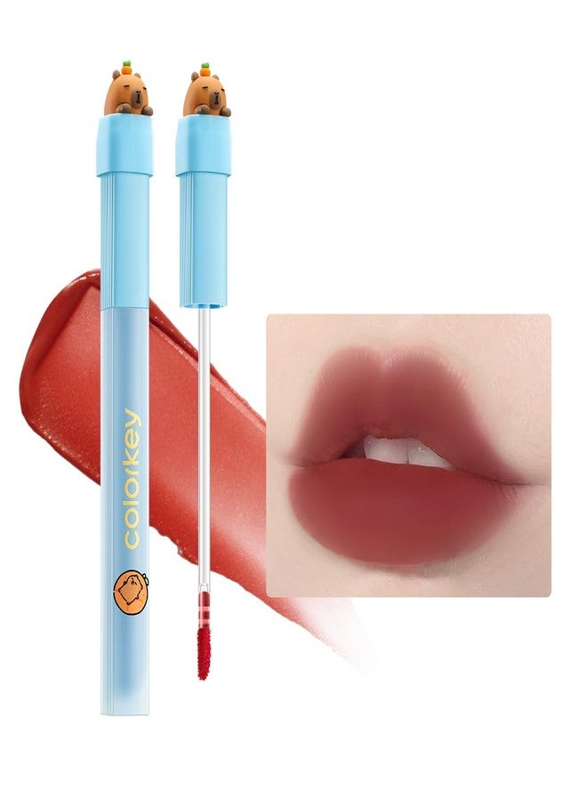 COLORKEY Capybara Airy Lip Lacquer, Matte Velvet Lipstick, Non-Sticky Long-Lasting, Waterproof Low Saturation Foggy Finish (R608) - Image 1