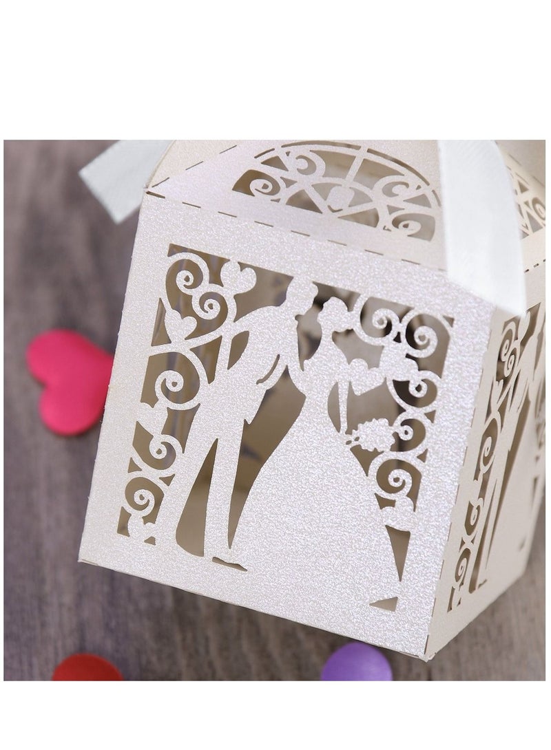 كاست ويف صناديق للهدايا ، هدية صندوق هدايا ، علب هدايا علب هدايا لحفلات الزفاف ، علب حلوى هدايا لحفلات الزفاف وأعياد الميلاد وحفلات الزفاف وحفلات الزفاف ، 100 قطعة - Image 5