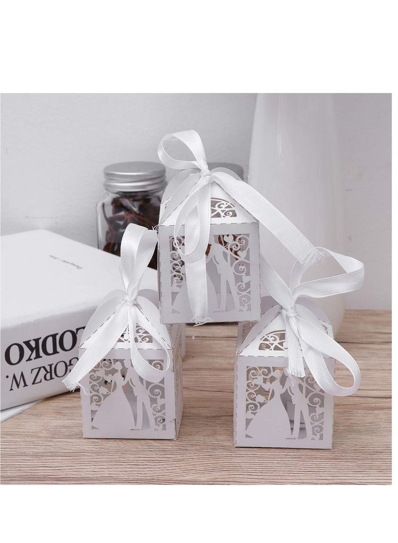 كاست ويف صناديق للهدايا ، هدية صندوق هدايا ، علب هدايا علب هدايا لحفلات الزفاف ، علب حلوى هدايا لحفلات الزفاف وأعياد الميلاد وحفلات الزفاف وحفلات الزفاف ، 100 قطعة - Image 2