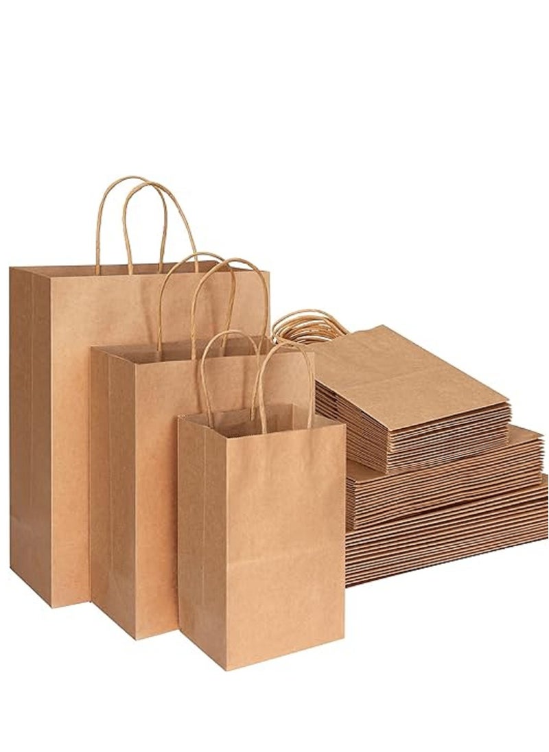 Generic 45pcs Brown Paper Bags with Handles Assorted Sizes Gift Bags Bulk, Kraft Paper Bags for Small Business Shopping Bags, Bags, Party Bags, Merchandise Bags, Favor Bags  - Image 1