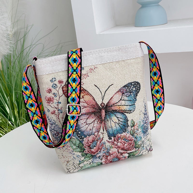 New Elephant Owl Women'S Crossbody Bag Double-Sided Casual Jacquard Embroidered Ethnic Style Cloth Bag - Image 1