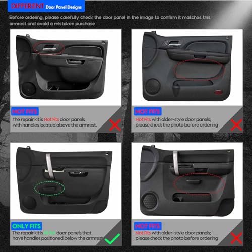 RHAOCZIYAUTO Left Driver & Right Passenger Side Armrest Repair Kit Fit for Chevy Silverado 1500 2500HD 3500HD 2010-2014 For GMC Sierra 1500 2500 HD 3500 HD 2010-2014 Door Panel with Release Handle Below Armrest - Image 3