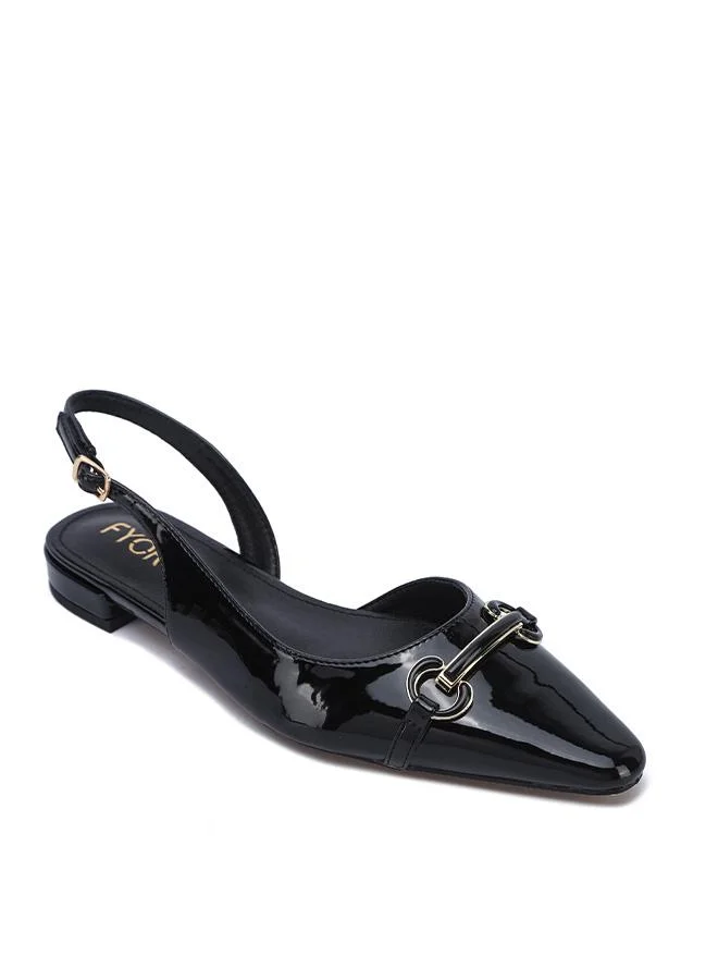 FYOR Stylish Glossy Buckle Slingback Flat CD 005