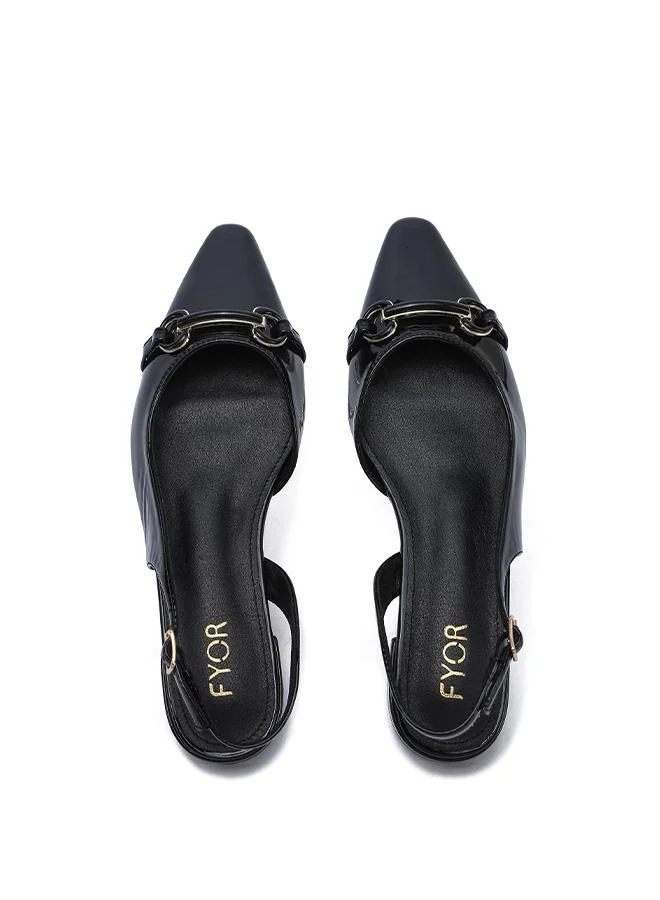 Fyor  Stylish Glossy Buckle Slingback Flat CD 005 for Women | Best Price UAE