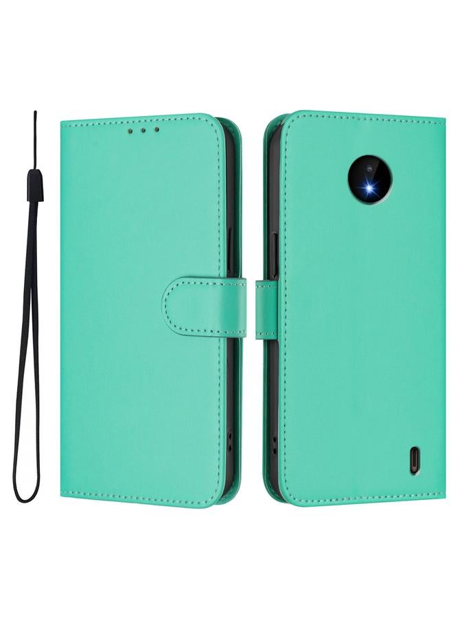S-TOP Case For Nokia C10 / C20 Skin Feel Solid Color Leather Phone Case with Lanyard - Image 2