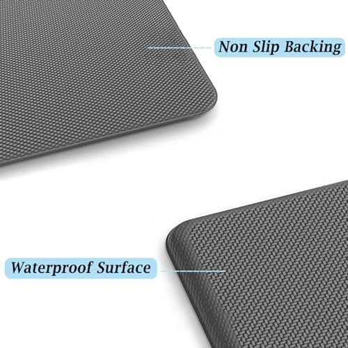 Artnice Kitchen Floor Mats Cushioned Anti Fatigue Mat, Waterproof Standing Desk Mat, 0.75" Heavy Duty Non-Slip Kitchen Rugs for Sink, Work Station, Office(17.3" x 28",Grey) - Image 4
