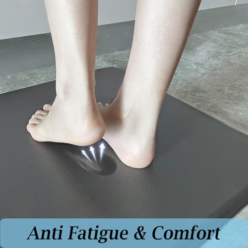 Artnice Kitchen Floor Mats Cushioned Anti Fatigue Mat, Waterproof Standing Desk Mat, 0.75" Heavy Duty Non-Slip Kitchen Rugs for Sink, Work Station, Office(17.3" x 28",Grey) - Image 3