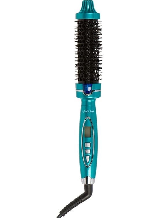 Head Kandy Perfectionist 125 Inch Heated Round Brush Styler  Straighten Smooth  Add Volume  Hair Brush Straightener For Women Teal