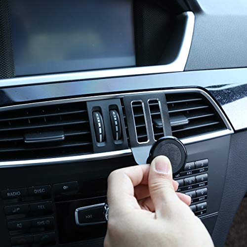CHEYA Black Aluminum Alloy Car Center Air Vent Mobile Phone Holder Accessories for Mercedes Benz C Class W204 C180 C200 2008-2013 - Image 3