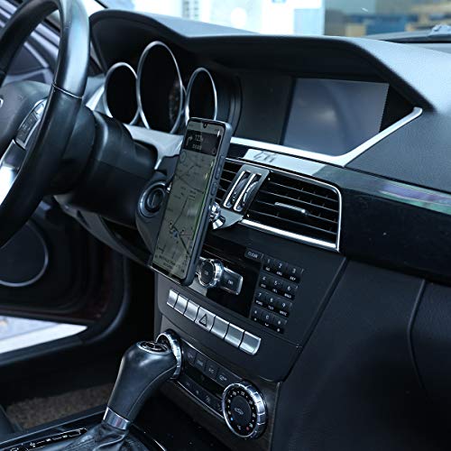 CHEYA Black Aluminum Alloy Car Center Air Vent Mobile Phone Holder Accessories for Mercedes Benz C Class W204 C180 C200 2008-2013 - Image 5