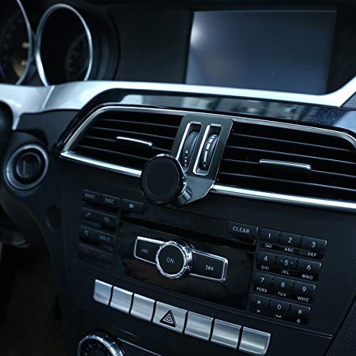CHEYA Black Aluminum Alloy Car Center Air Vent Mobile Phone Holder Accessories for Mercedes Benz C Class W204 C180 C200 2008-2013 - Image 4
