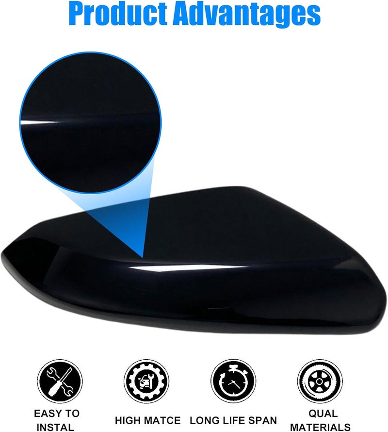 Priprilod Glossy Black Right Passenger Side Mirror Cap Cover - Image 3
