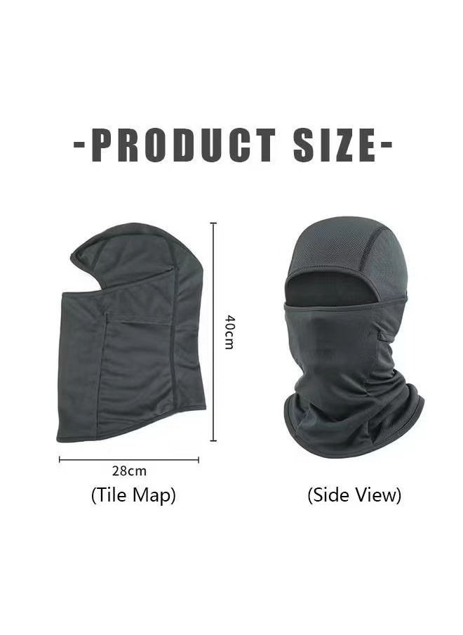 PYC Men Women Balaclava Uv Protection Full Face Sunscreen Mask, Omnidirectional Covering Ice Silk Polyester Breathable Sunscreen Shawl Face Covering, Lightweight Sports Protection Cover (Dark Grey)  - Image 2