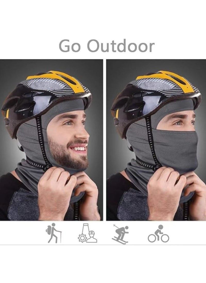 PYC Men Women Balaclava Uv Protection Full Face Sunscreen Mask, Omnidirectional Covering Ice Silk Polyester Breathable Sunscreen Shawl Face Covering, Lightweight Sports Protection Cover (Dark Grey)  - Image 4