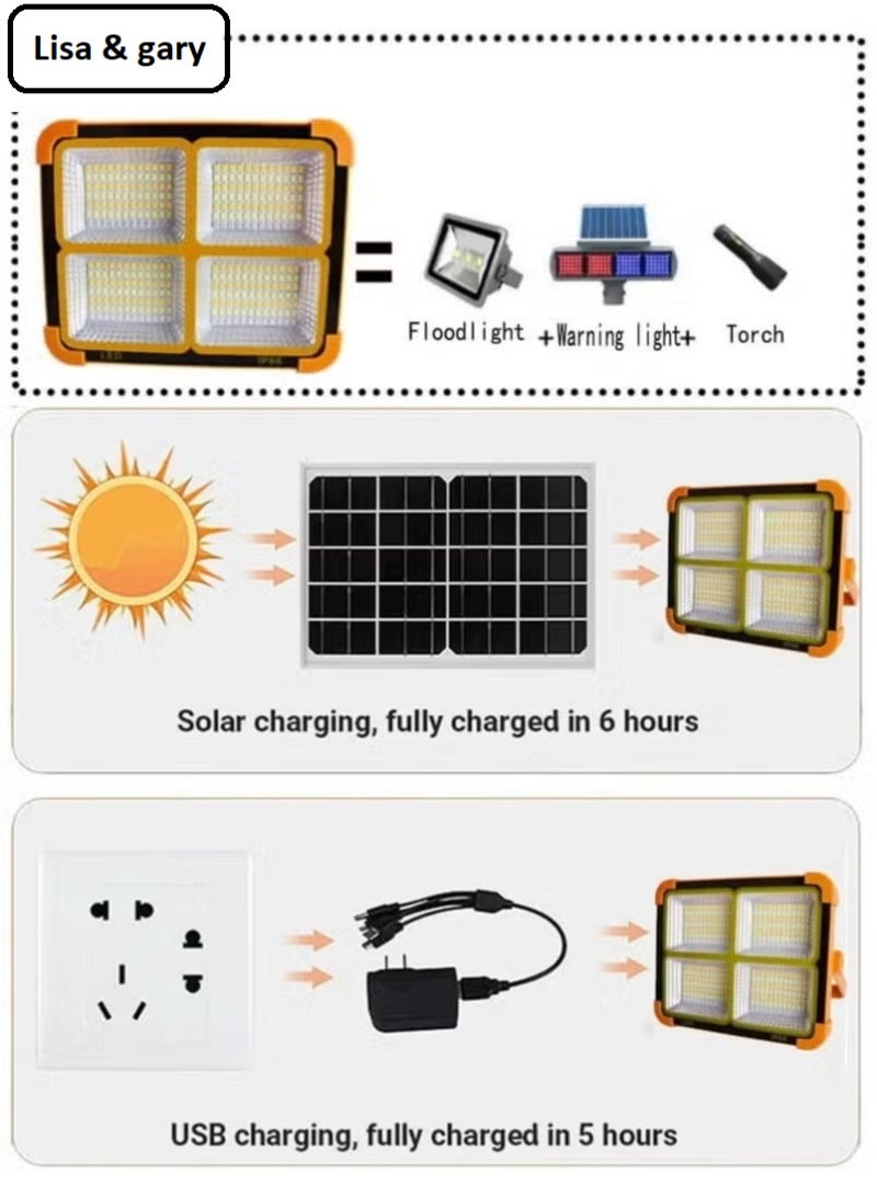 Lisa & Gary emergency light solar，handheld flashlight，Waterproof solar light, LED light,portable led rechargeable，solar light，solar lamp outdoor，solar lights outdoor，solar lights，led light white solar，rechargeable power bank, portable super bright floodlight, wireless floor/hanging type, suitable for emergency lighting during power outages and outdoor camping. - Image 2