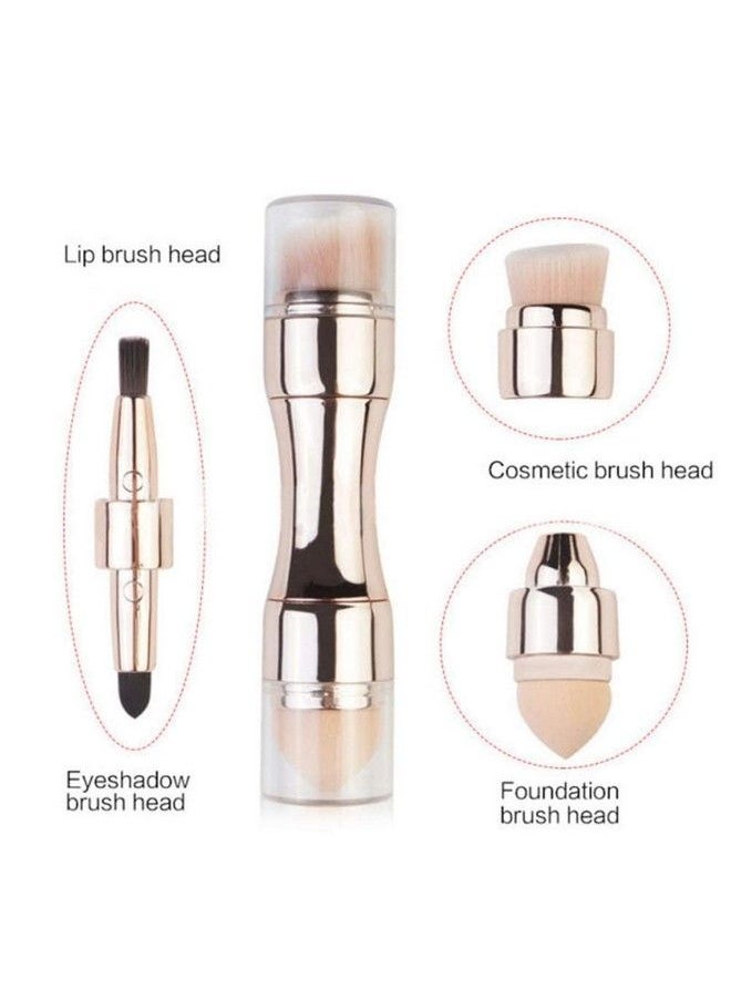 Bling Toman 4 In 1 Makeup Brush Set Eyeshadow Eye Lip Face Concealing Blush Foundation Brush Brochas De Maquillaje Mini Travel Makeup Brushes (Rose Gold Brush)  - Image 4