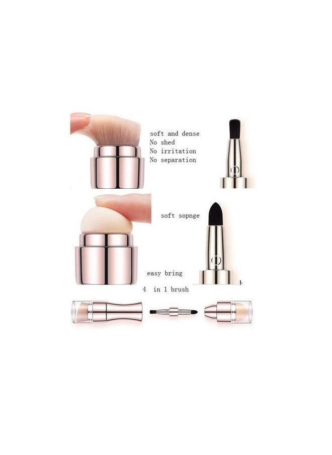 Bling Toman 4 In 1 Makeup Brush Set Eyeshadow Eye Lip Face Concealing Blush Foundation Brush Brochas De Maquillaje Mini Travel Makeup Brushes (Rose Gold Brush)  - Image 5