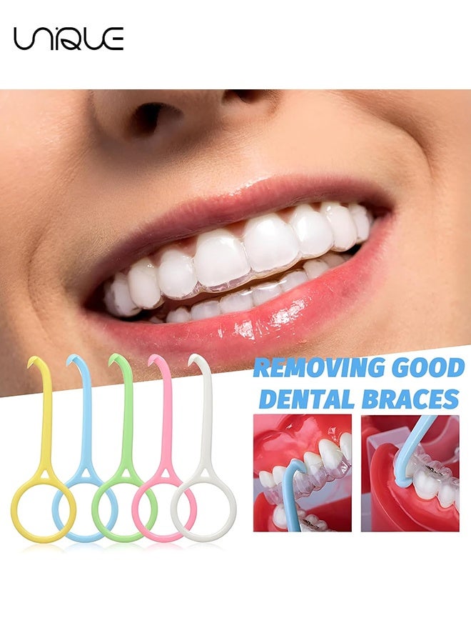 يونيك إزالة مثبت أدوات إزالة التقويم 12 قطعة - مزيل مثبت للتقويم غير المرئي - مضغ تقويم الأسنان الخفية ومجموعات أدوات إزالة الأسنان للعناية بالفم بتنظيف الأسنان (6 ألوان) - Image 4