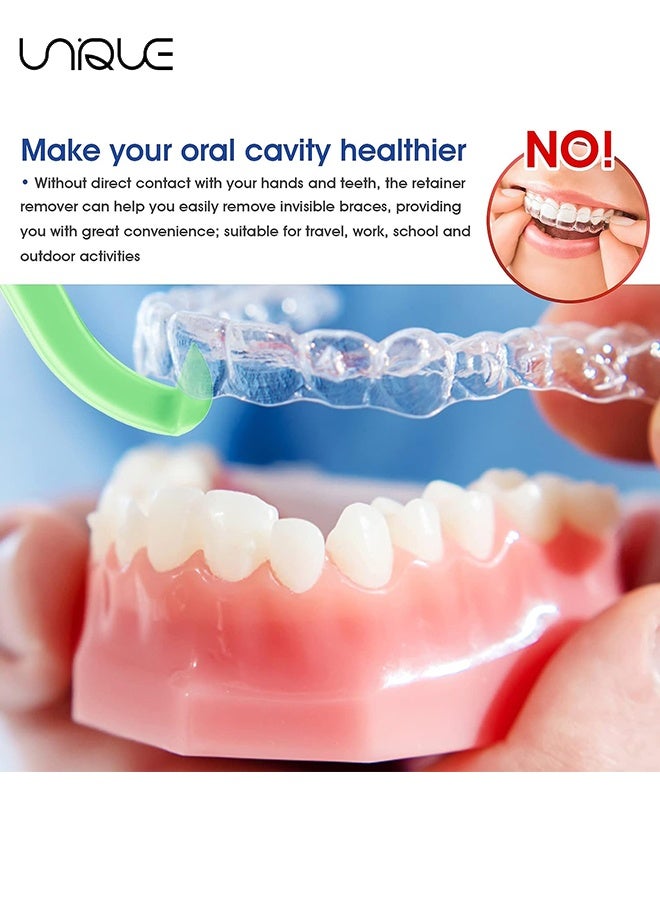 يونيك إزالة مثبت أدوات إزالة التقويم 12 قطعة - مزيل مثبت للتقويم غير المرئي - مضغ تقويم الأسنان الخفية ومجموعات أدوات إزالة الأسنان للعناية بالفم بتنظيف الأسنان (6 ألوان) - Image 3