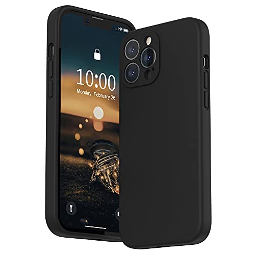 SURPHY Compatible with iPhone 13 Pro Max Case with Screen Protector, (Camera Protection + Soft Microfiber Lining) Liquid Silicone Phone Case 6.7 inch 2021, Black - Image 1