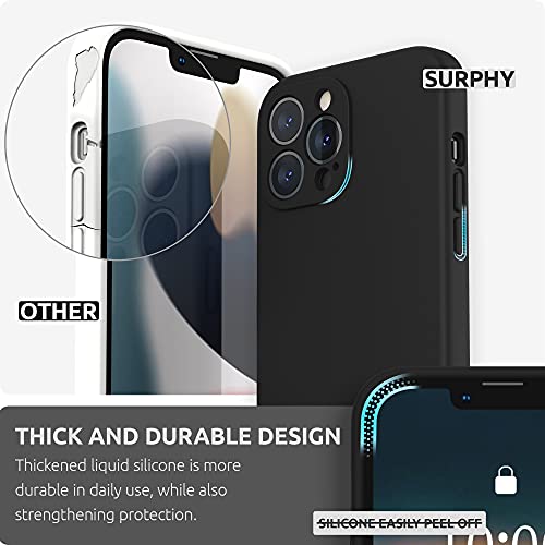 SURPHY Compatible with iPhone 13 Pro Max Case with Screen Protector, (Camera Protection + Soft Microfiber Lining) Liquid Silicone Phone Case 6.7 inch 2021, Black - Image 3