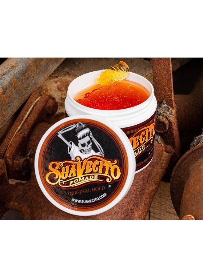 SUAVECITO Pomade Original Hold 4 oz, 1 Pack - Medium Hold Hair Pomade For Men - Medium Shine Water Based Wax Like Flake Free Hair Gel - Easy To Wash Out - All Day Hold For All Hairstyles - Image 4