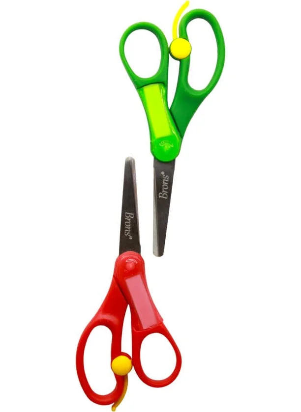 Brons School Scissors with Spring Name Tag