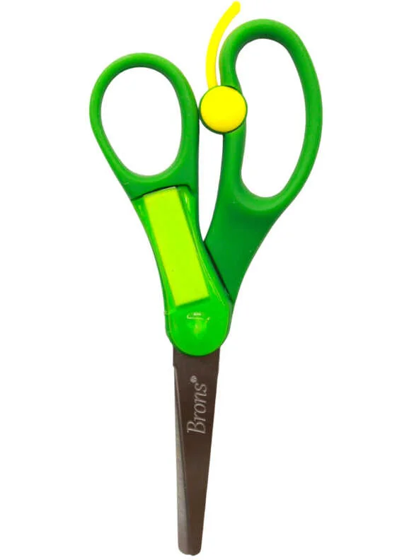 Brons School Scissors with Spring Name Tag