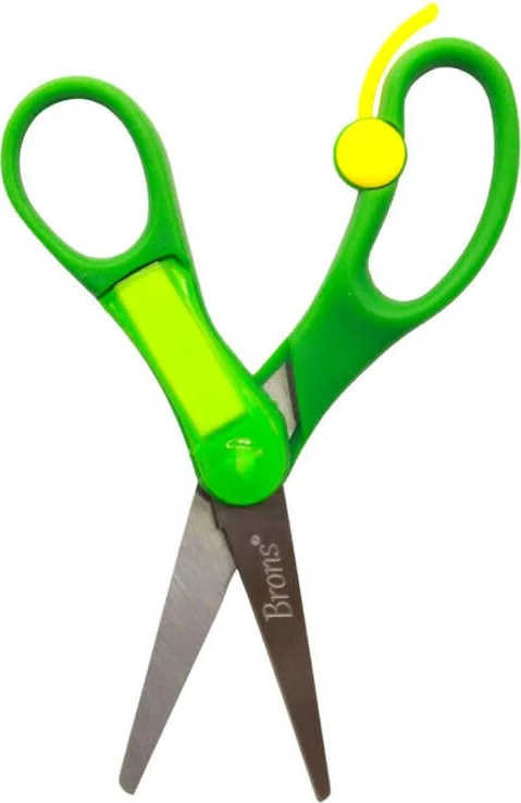 برونس School Scissors with Spring Name Tag