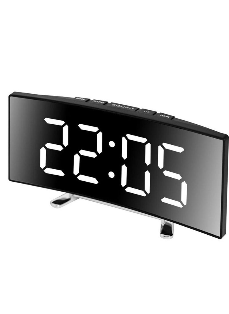 Generic - Vertical Green Letter Electronic Clock LED Alarm Clock Mirror - Image 1