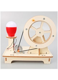 YelaJoy Wooden Hand Cranked Generator, Science Kit Manual Generator Toy, Physics Experiment Puzzle Light Bulb, Science Experiments for Kids Age 6-14, Light Bulb Color Random  - Image 2