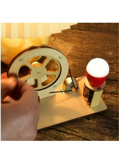 YelaJoy Wooden Hand Cranked Generator, Science Kit Manual Generator Toy, Physics Experiment Puzzle Light Bulb, Science Experiments for Kids Age 6-14, Light Bulb Color Random  - Image 3