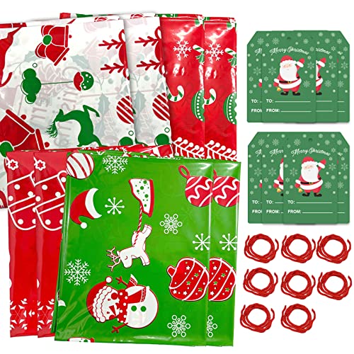 HYmoso 8Pcs Extra Large Christmas Gift Bag, 44"x36" Heavy-Duty Waterproof Reusable Oversized Gift Sack with Rope & Gift Tag, Opaque Jumbo Wrapping Bag for Xmas, Birthdays, Parties, Class, Office, Home - Image 3