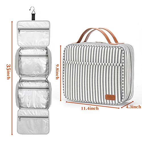 Bosidu Hanging Travel Toiletry Bag, Large Capacity Cosmetic Travel Toiletry Organizer for Women with 4 Compartments & 1 Sturdy Hook, Perfect for Daily Use/Valentines' Day - Image 3