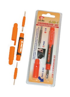 NIBEMINENT 4-In-1 Screwdriver Set Orange/Black  - Image 1