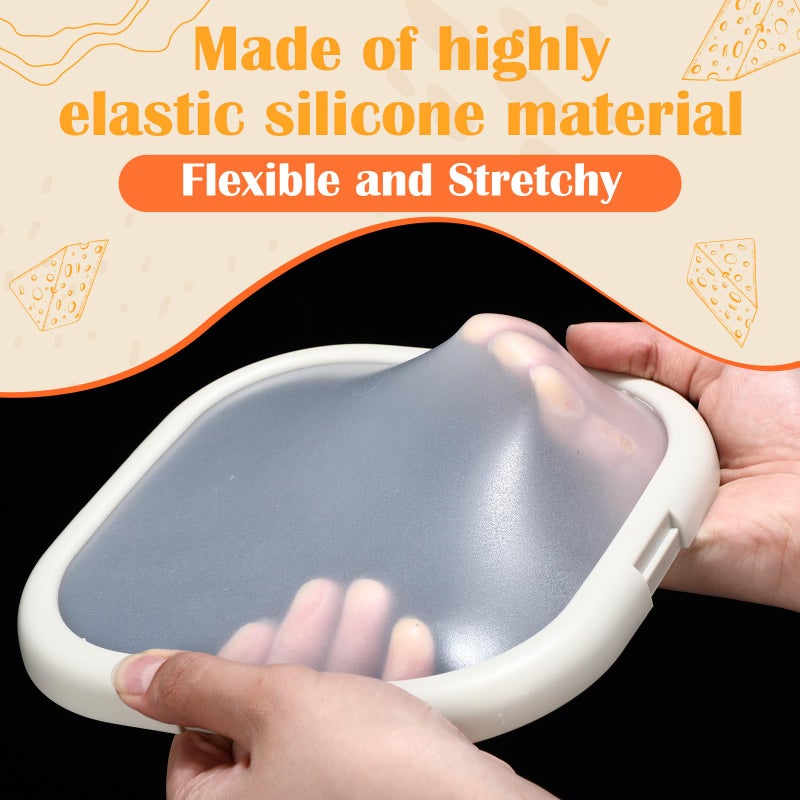 Nuogo 4 Pcs Silicone Fruit Storage Box Anti-oxidation Avocado Saver Storage Tomato Pod Vegetable Saver Reusable for Fridge Garlic Lemons Potatoes (White,7.9 x 7.9 x 1.4 Inches) - Image 3