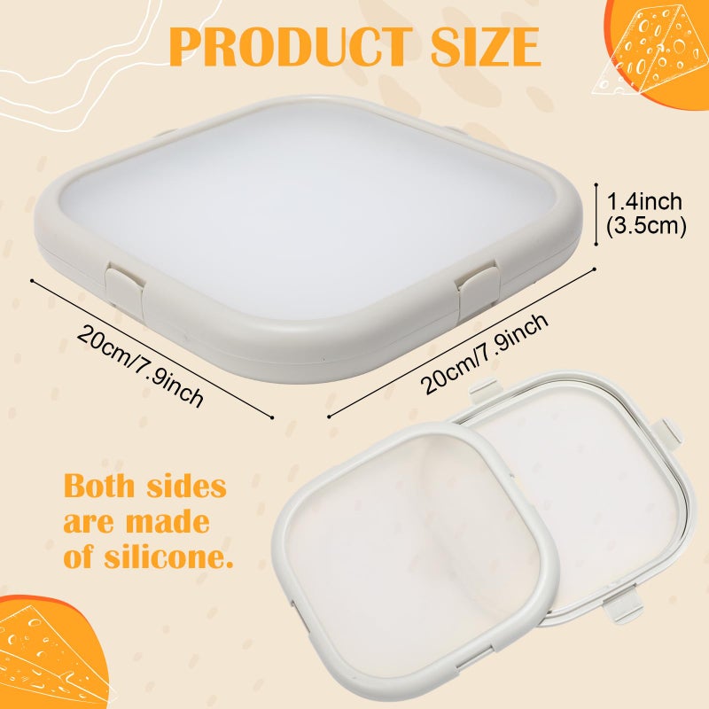 Nuogo 4 Pcs Silicone Fruit Storage Box Anti-oxidation Avocado Saver Storage Tomato Pod Vegetable Saver Reusable for Fridge Garlic Lemons Potatoes (White,7.9 x 7.9 x 1.4 Inches) - Image 2