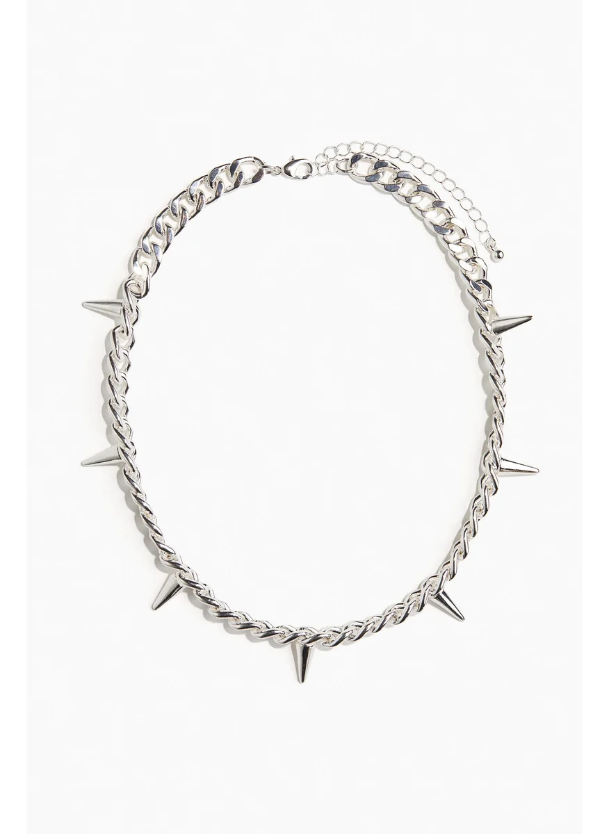 اتش اند ام Short Stud-Detail Necklace