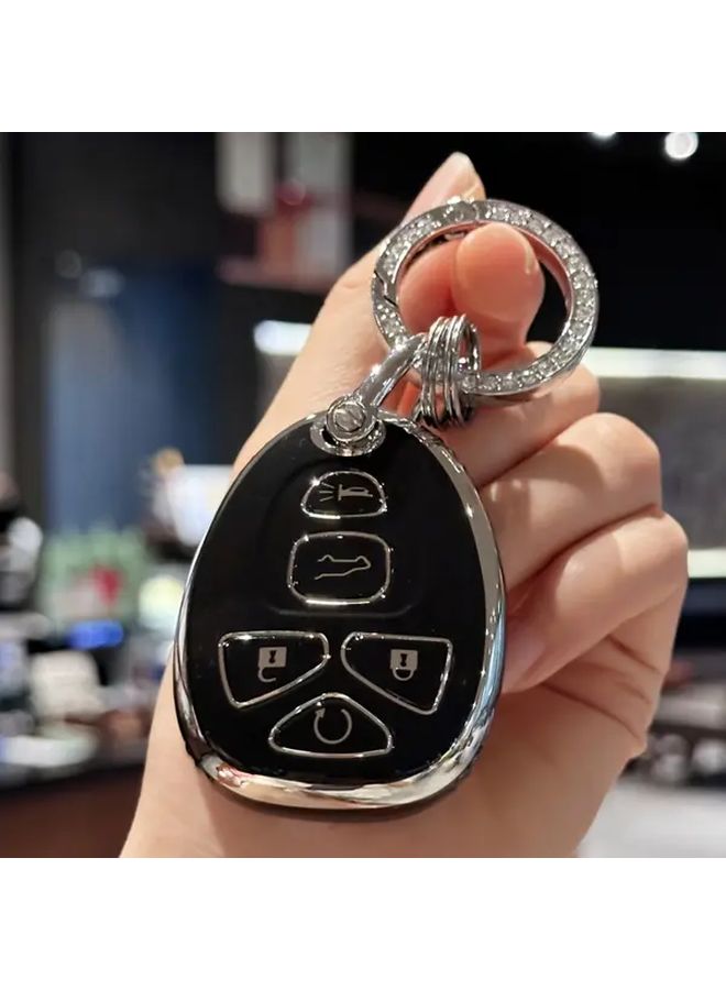 Pink TPU Key Fob Cover with Key Chain for Chevy Malibu Cobalt Pontiac G5 G6 - Image 3