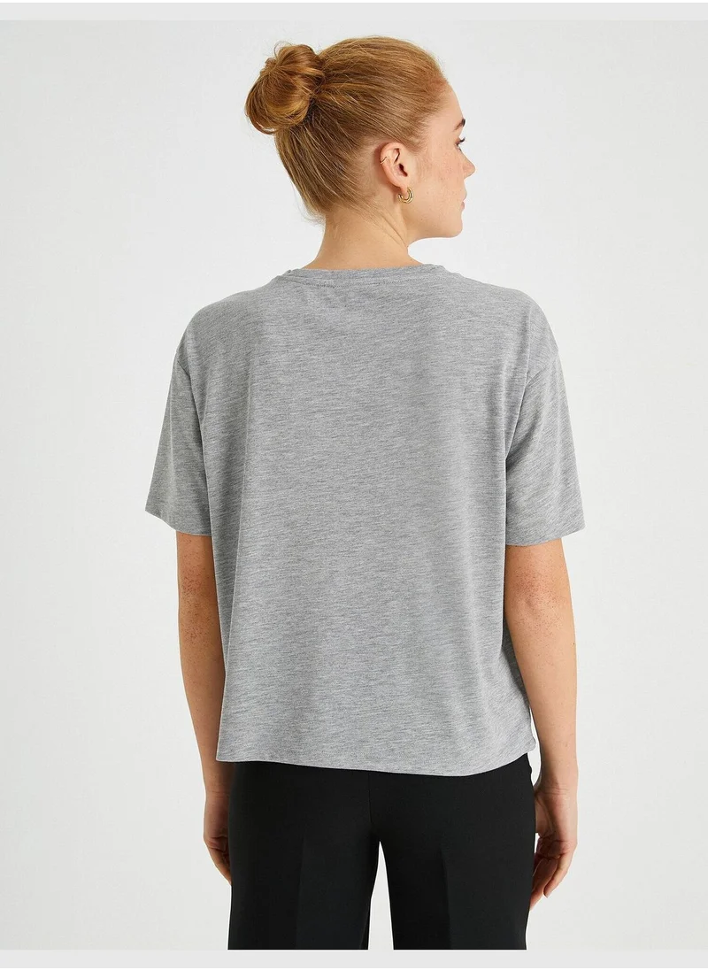 KOTON Printed T-Shirt Short Sleeve Crew Neck