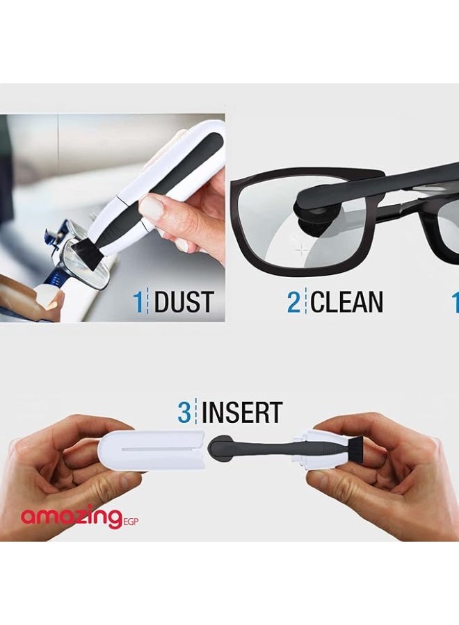 amazing.EGP The Pack | Portable Eyeglass Lens Cleaner with Microfiber Pads, 2-in-1 Cleaning Tool for Eyeglasses and Sunglasses (Black/White) - Image 4