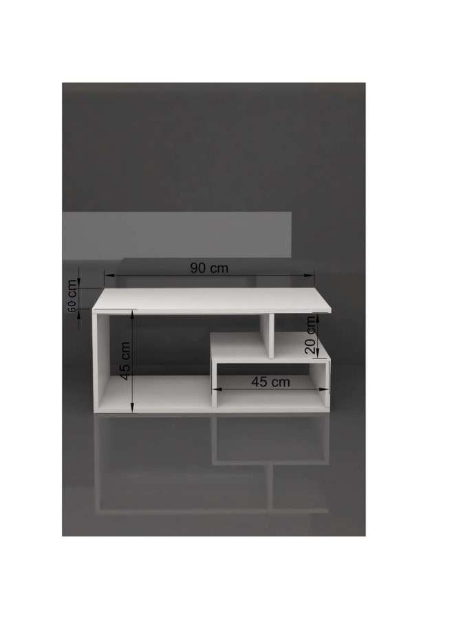 ريترو RA-T17 ترابيزة قهوة 90×45×60سم – أبيض×بني - Image 4