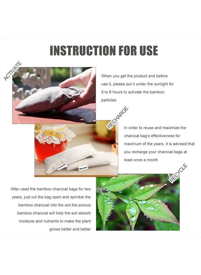 Marsheepy - 6 Pack Charcoal Shoe Deodorizer Bags, Shoe Smell Remover and Odor Eliminator,Bamboo Charcoal Air Purifying Bags, Activated Charcoal Odor Absorber for Gym Bag, Car, Pet, Closet - Image 1