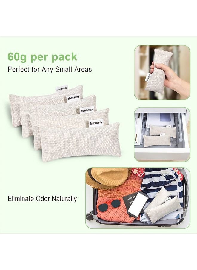 Marsheepy - 6 Pack Charcoal Shoe Deodorizer Bags, Shoe Smell Remover and Odor Eliminator,Bamboo Charcoal Air Purifying Bags, Activated Charcoal Odor Absorber for Gym Bag, Car, Pet, Closet - Image 1