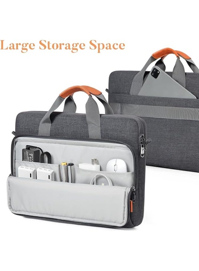 VKL 13-14 inch Laptop Computer PC Shoulder Bag Carrying Case, Water-Repellent Fabric Briefcase - Image 4