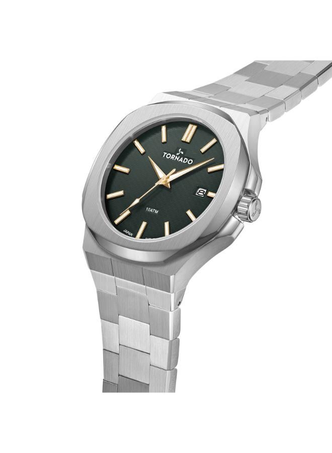 TORNADO Men's Stainless Steel Analog Watch T21001-SBSHG - 43 mm - Image 2