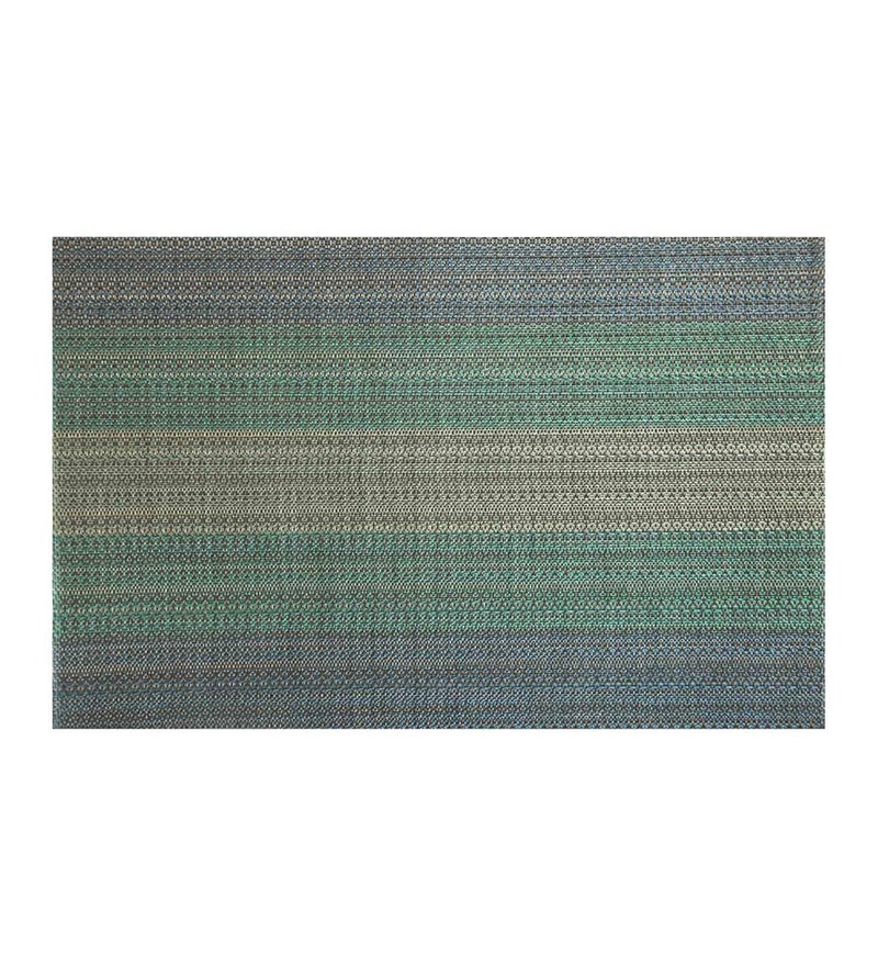 Obsessions OBSESSIONS Premium PVC Placemats Set of 6 Heat Resistant Stain Resistant Washable 30x45 cm Green and Grey Perfect for Dining Table Decoration and Protection - Image 2